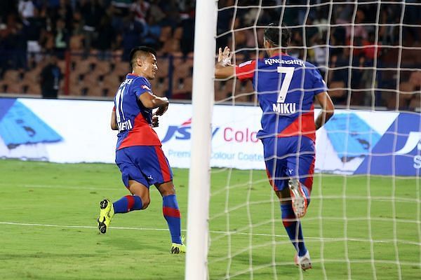 Bengaluru FC&#039;s Sunil Chhetri and Miku have scored a goal each [Image: ISL]