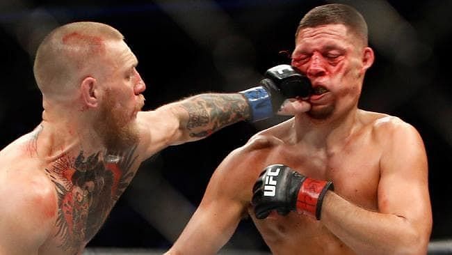 Conor McGregor rearranges Nate Diaz&#039;s face in the best main event in UFC history