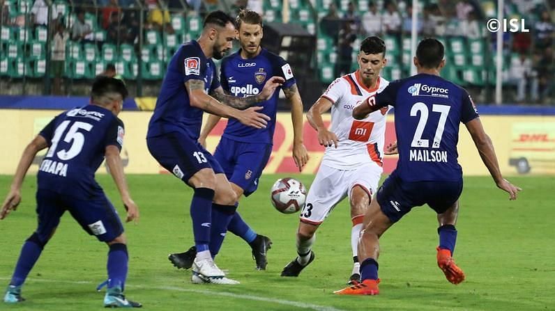 Chennai defense were caught sleeping twice as Goa scored three past their fabled backline [Image: Indian Super League]