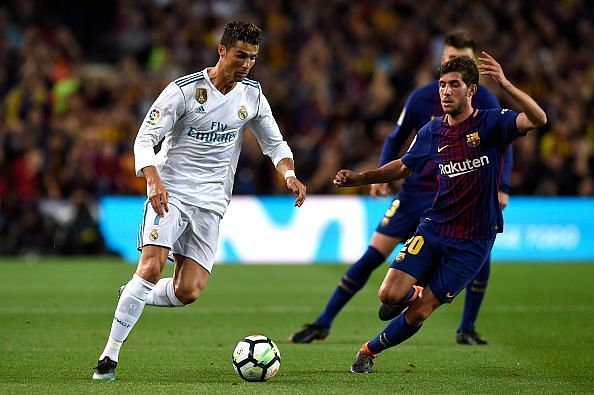 Ronaldo in action against Barcelona