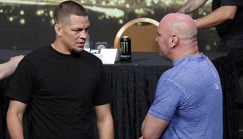 Nate Diaz with Dana White (right)