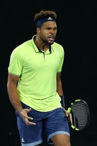 Jo-Wilfred Tsonga will hope to be as fired up as he is in this picture for tonight's clash