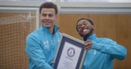 Alli and N'Koudou pose with their GWR Certificate. (Image: GWR)