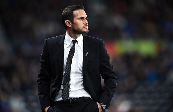 Years later, Lampard stands as the manager of Derby County.