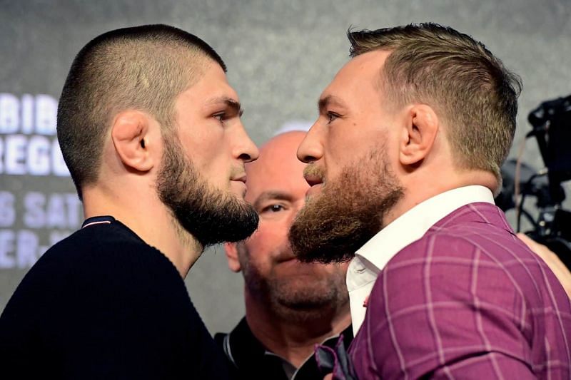 Image result for khabib nurmagomedov vs conor mcgregor face off