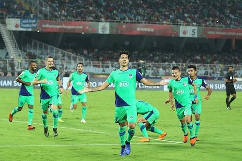 Miku celebrates after scoring against ATK [Image: ISL]