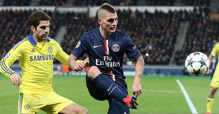Fabregas playing against the quality Marco Verratti