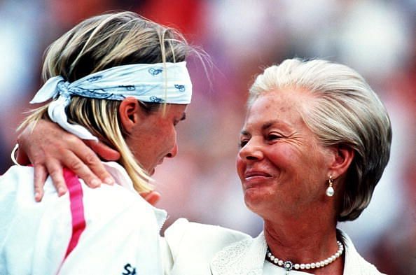 Novotna &amp; the Duchess of Kent after her Wimbledon triumph
