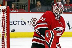 Mantha scores twice, Red Wings top Canes 4-3 in shootout