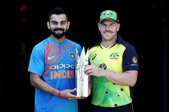 Virat Kohli with Aaron Finch, India&#039;s Tour of Australia, 2018