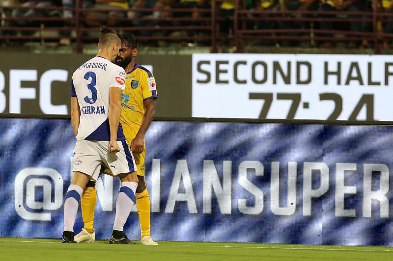 Serran fought valiantly for his team as they registered a crucial win (Photo: ISL)