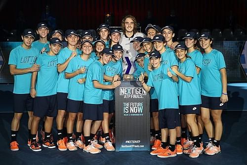 Stefanos Tsitsipas celebrates