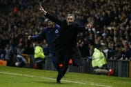 Jose Mourinho celebrates Costinha's goal at Old Trafford. (Picture Credits: The Times)