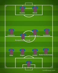 Barca lineup with De Jong in the squad
