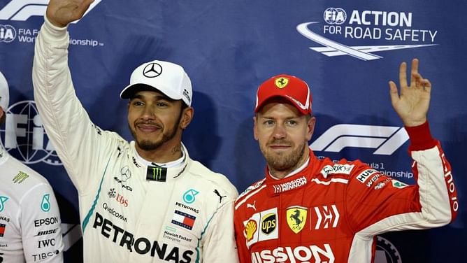 WATCH: You've got a small head! - Hamilton and Vettel swap helmets