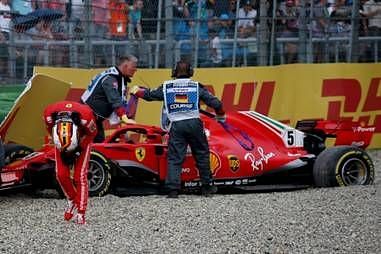 Vettel crashed out of his home GP
