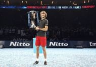 Alexander Zverev with the 2018 Nitto ATP Finals trophy