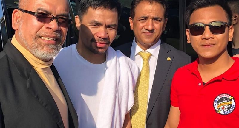 UNESCO TSG members with boxer Manny Pacquiao in Loss Angeles, USA