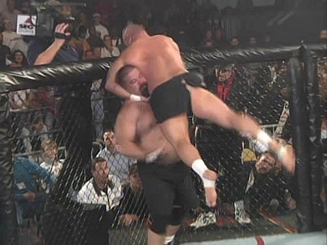 Tank Abbott infamously attempted to throw Cal Worsham over the Octagon fence in 1996