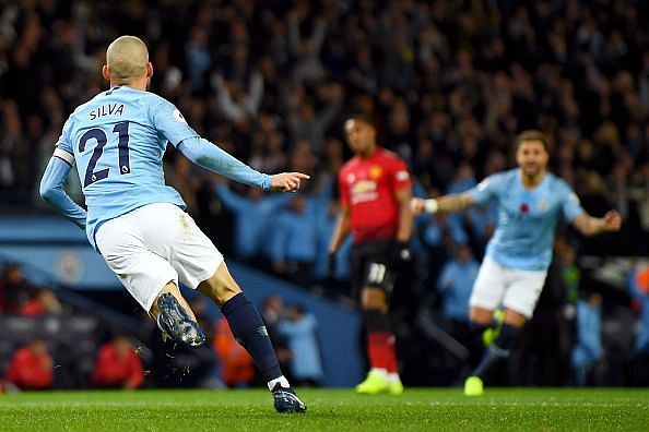 David Silva scored the opening goal in the 11th minute for City.