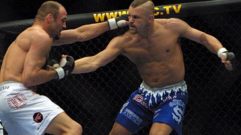 Randy Couture and Chuck Liddell do battle