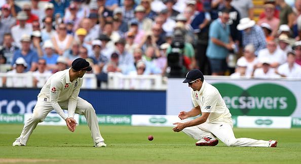 Alastair Cook missed a simple catch in the series against India in 2018