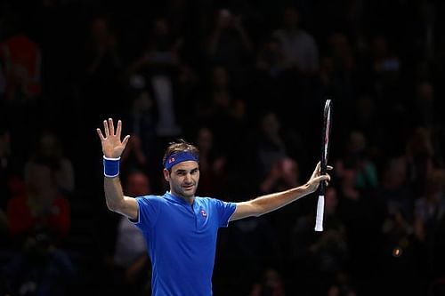 Roger Federer after his win against Kevin Anderson at the Nitto ATP Finals 2018