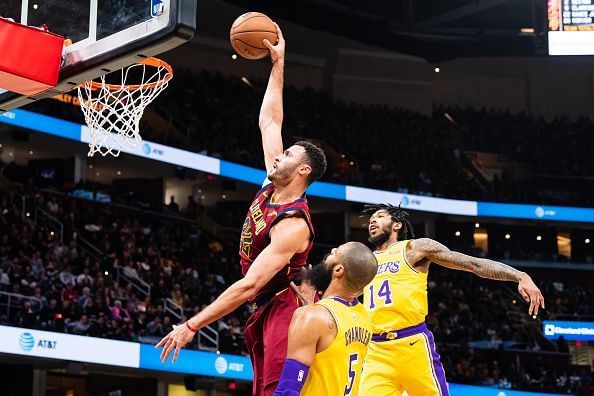 Larry Nance Jr. against his former team