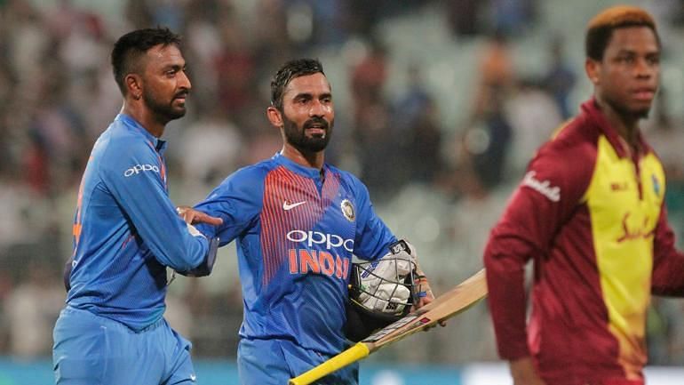 Karthik and Krunal finished off the game for India in the first T20