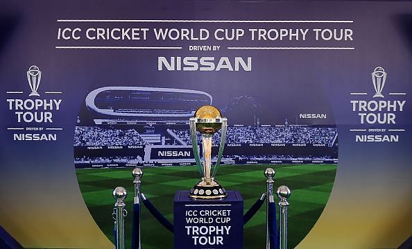 The ICC World Cup Trophy on display