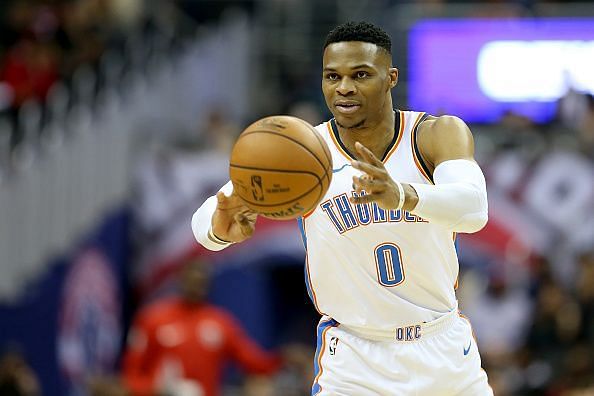 Russell Westbrook posted a near triple-double in the Thunder&#039;s home win over the Charlotte Hornets