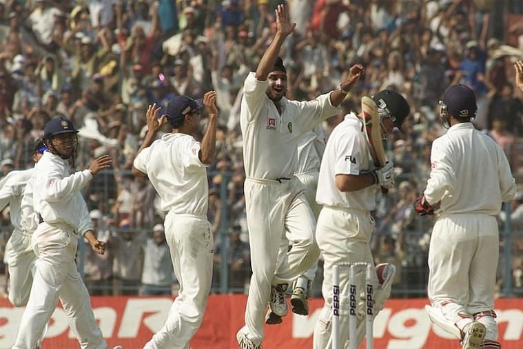 A young Harbhajan Singh celebrates a wicket: 2001