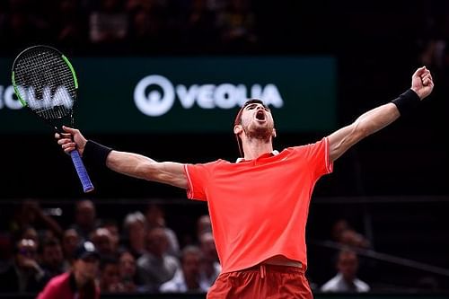 Karen Khachanov at the Rolex Paris Masters - Day Seven