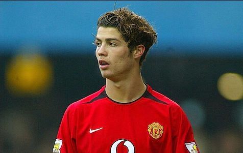 Cristiano Ronaldo playing for The Red Devils in 2003 (Age 18)