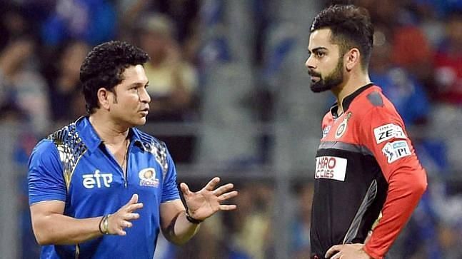 Sachin Tendulkar in conversation with current Indian skipper Virat Kohli