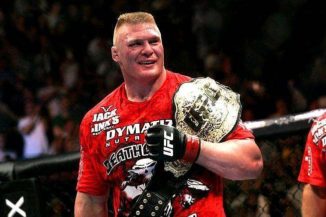 Will Brock be the first person in history to simultaneously hold the UFC Heavyweight and WWE Universal Title?