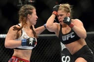 Miesha Tate during her fight against Ronda Rousey at UFC 168