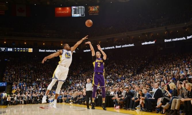 Lonzo Ball currently has a better 3-point percentage than Kevin Durant and Klay Thompson