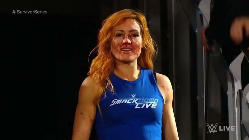Becky Lynch was brutally hit by RAW&#039;s Nia Jax when the SD Live team invaded the flagship show