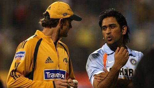M.S.Dhoni with Adam Gilchrist