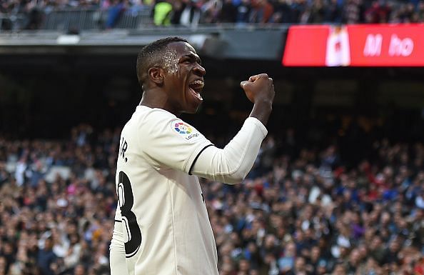Vinicius Junior after netting his maiden Real Madrid goal.