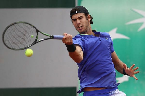 Khachanov hit some powerful forehands