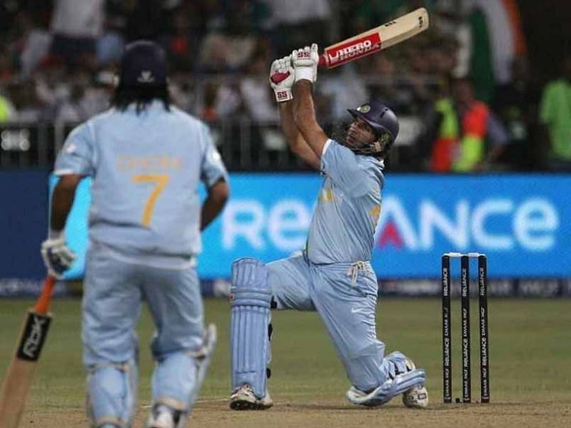 Yuvi hits 6 sixers in a single over of Stuart Broad