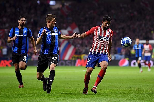Diego Costa (R), Club Atletico de Madrid v Club Brugge - 2018/19 UEFA Champions League Group A