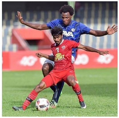 Jorge Ivan Caceido Rodriguez (right) joins Minerva Punjab from Maldivian side Thinadhoo Sports Club