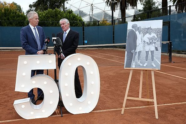 Ken Rosewall at the 50th Anniversary Celebrations of his French Open Win