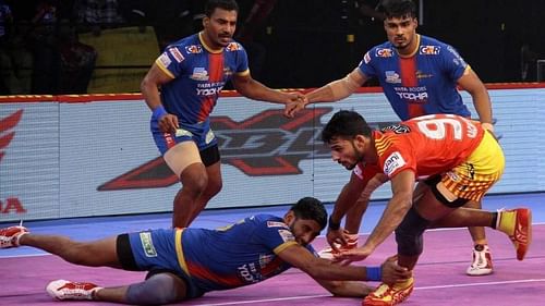 Sachin in action. [Picture Courtesy: ProKabaddi.com]