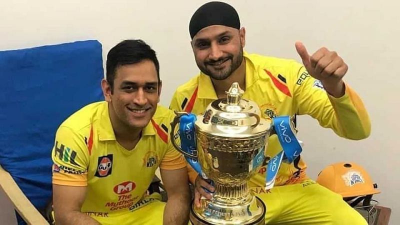 Harbhajan Singh with MS Dhoni