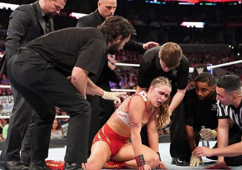 Ronda Rousey received one hell of a beating from Charlotte Flair
