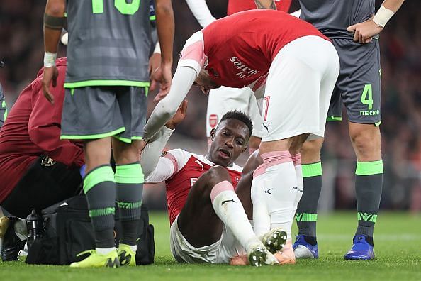 Arsenal star, Danny Welbeck, suffered a serious injury against Sporting in the UEFA Europa League